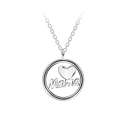 Wholesale Sterling Silver Mama Necklace - JD21251