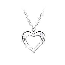 Wholesale Sterling Silver Best Mom Necklace - JD21393