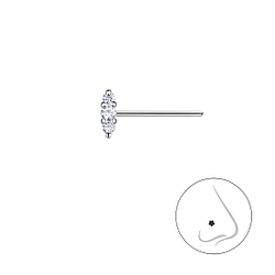 Wholesale Sterling Silver Marquise Stones Nose Stud - JD21302