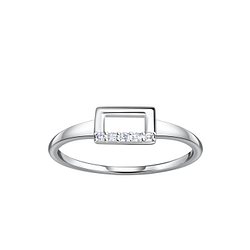 Wholesale Sterling Silver Rectangle Ring - JD21438