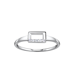 Wholesale Sterling Silver Rectangle Ring - JD21438 Wholesale Sterling Silver Rectangle Ring - JD21438