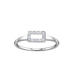 Wholesale Sterling Silver Rectangle Ring - JD21395