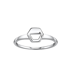 Wholesale Sterling Silver Hexagon Ring - JD21307