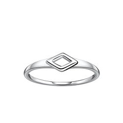 Wholesale Sterling Silver Diamond Shaped Ring - JD21308 Wholesale Sterling Silver Diamond Shaped Ring - JD21308