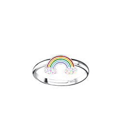 Wholesale Sterling Silver Rainbow Adjustable Ring - JD20898