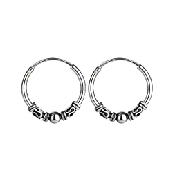 Wholesale 16mm Sterling Silver Bali Ear Hoops - JD20998