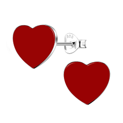 Wholesale Sterling Silver Heart Ear Studs - JD20921