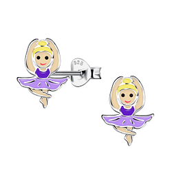 Wholesale Sterling Silver Ballerina Ear Studs - JD20922