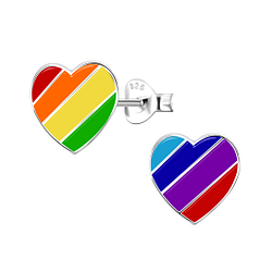 Wholesale Sterling Silver Heart Ear Studs - JD21400