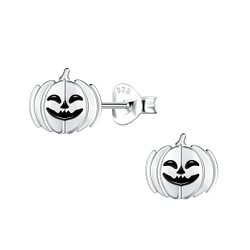 Wholesale Sterling Silver Pumpkin Ear Studs - JD21528