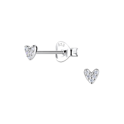 Wholesale Sterling Silver Heart Ear Studs - JD21520 Wholesale Sterling Silver Heart Ear Studs - JD21520