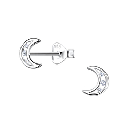 Wholesale Sterling Silver Moon Ear Studs - JD21544