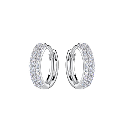 Wholesale 15mm Sterling Silver Huggie Earrings - JD21451