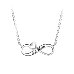 Wholesale Sterling Silver Best Mom Necklace - JD21455