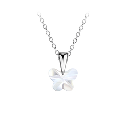 Wholesale Sterling Silver Butterfly Necklace - JD21467