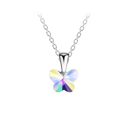 Wholesale Sterling Silver Butterfly Necklace - JD21468