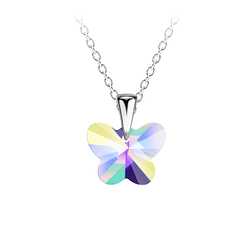 Wholesale Sterling Silver Butterfly Necklace - JD21466
