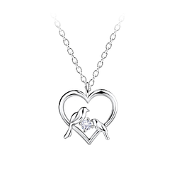 Wholesale Sterling Silver Love Birds Necklace - JD21470