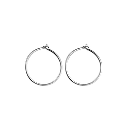 Wholesale 15mm Sterling Silver Wire Ear Hoops - Pack of 5 Pairs - JD21551