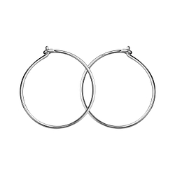 Wholesale 17mm Sterling Silver Wire Ear Hoops - Pack of 5 - JD21351