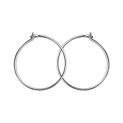 Wholesale 17mm Sterling Silver Wire Ear Hoops - Pack of 5 Pairs - JD21351