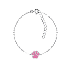 Wholesale Sterling Silver Paw Print Bracelet - JD20751