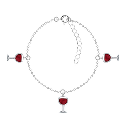 Wholesale Sterling Silver Wine Glass Bracelet - JD20206