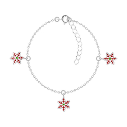 Wholesale Sterling Silver Snowflake Bracelet - JD20236