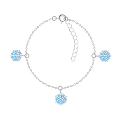 Wholesale Sterling Silver Snowflake Bracelet - JD20233