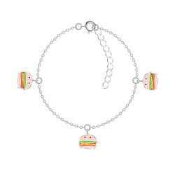 Wholesale Sterling Silver Burger Bracelet - JD20191