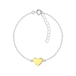 Wholesale Sterling Silver Heart Bracelet - JD21196