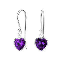 Wholesale 7mm Heart Cubic Zirconia Sterling Silver Earrings - JD5127