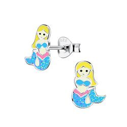 Wholesale Sterling Silver Mermaid Ear Studs - JD20327