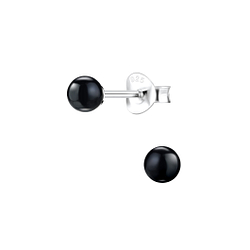 Wholesale 4mm Pearl Sterling Silver Ear Studs - JD1435