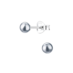 Wholesale 4mm Pearl Sterling Silver Ear Studs - JD1435