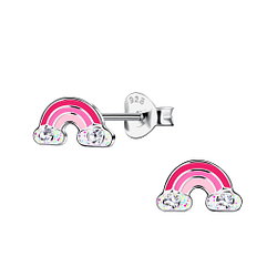 Wholesale Sterling Silver Rainbow Ear Studs - JD20348