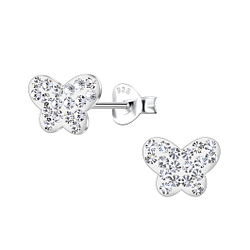 Wholesale Sterling Silver Butterfly Ear Studs - JD21571