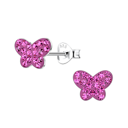 Wholesale Sterling Silver Butterfly Ear Studs - JD21571