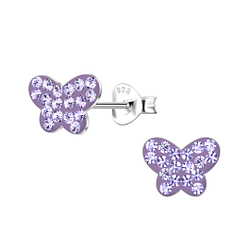 Wholesale Sterling Silver Butterfly Ear Studs - JD21571