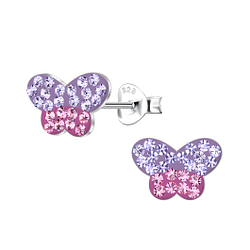 Wholesale Sterling Silver Butterfly Ear Studs - JD21620