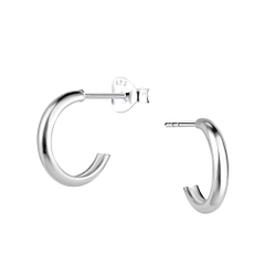 Wholesale Sterling Silver Half Hoop Ear Studs - JD21654