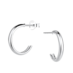 Wholesale Sterling Silver Half Hoop Ear Studs - JD21655