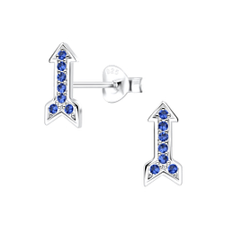 Wholesale Sterling Silver Arrow Cubic Zirconia Ear Studs - JD4341