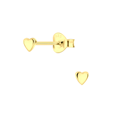 Wholesale Sterling Silver Tiny Heart Ear Studs - JD12050