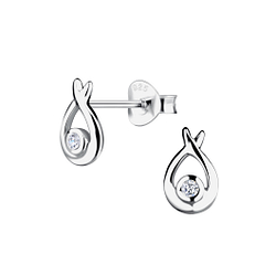 Wholesale Sterling Silver Tear Drop Ear Studs - JD21637