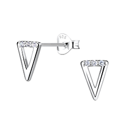 Wholesale Sterling Silver Triangle Ear Studs - JD21658