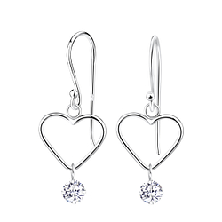 Wholesale Sterling Silver Heart Earrings - JD11100