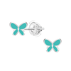 Wholesale Sterling Silver Butterfly Screw Back Ear Studs - JD20917