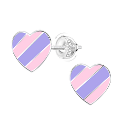 Wholesale Sterling Silver Heart Screw Back Ear Studs - JD20918