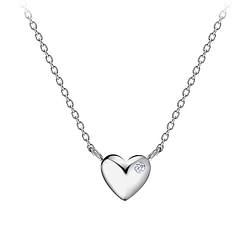 Wholesale Sterling Silver Heart Necklace - JD21623